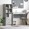 vidaXL Desk with Drawer 2 pcs Concrete Grey