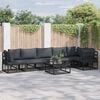 vidaXL Garden Sofa Set with Cushion 6 pcs Black Aluminium