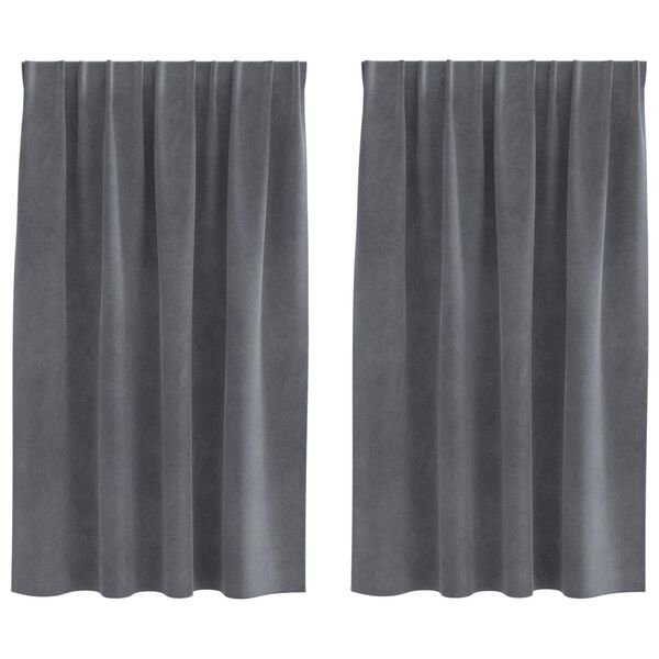 vidaXL Blackout Curtains 2 pcs Light Grey 140 x 140 cm Velvet