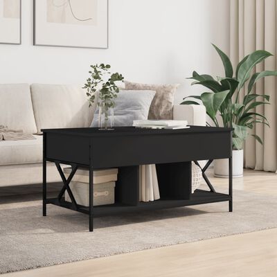 vidaXL Coffee Table Black 100x55x50 cm Engineered Wood and Metal