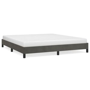 vidaXL Bed Frame without Mattress Dark Grey Super King Velvet