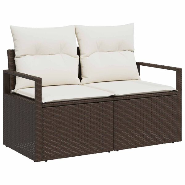 vidaXL Garden Sofa with Cushion 120 x 62 x 69 cm Poly Rattan