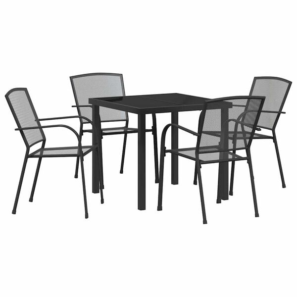 vidaXL Garden Dining Set 5 pcs Anthracite Powder-Coated Steel