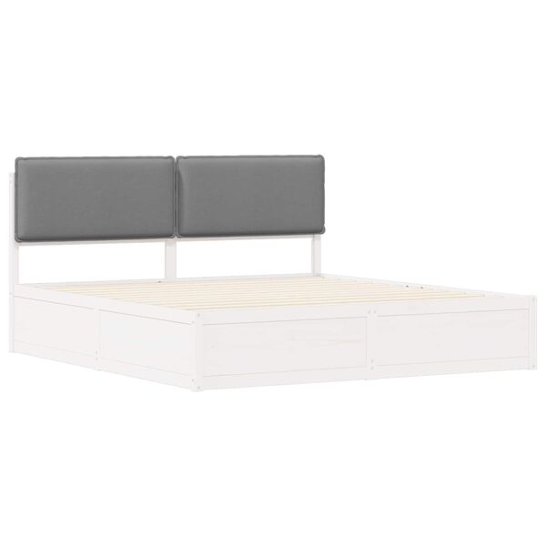 vidaXL Bed Frame with Upholstered Headboard Light Grey 180 x 200 cm