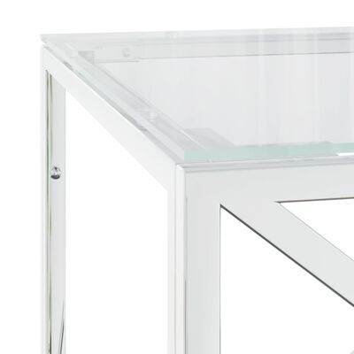 vidaXL Coffee Table 110x45x45 cm Stainless Steel and Glass