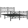 vidaXL Metal Bed Frame without Mattress with Footboard Black 135x190cm