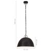 vidaXL Industrial Vintage Hanging Lamp 25 W Black Round 41 cm E27