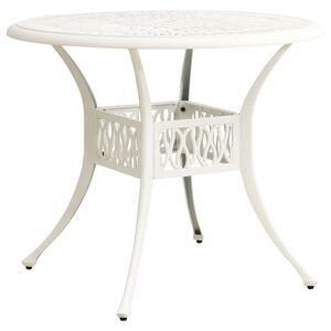 vidaXL Garden Table | White | Cast aluminium | Medium | Durable | Garden Table