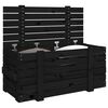 vidaXL Storage Box Black 91x40.5x42 cm Solid Wood Pine
