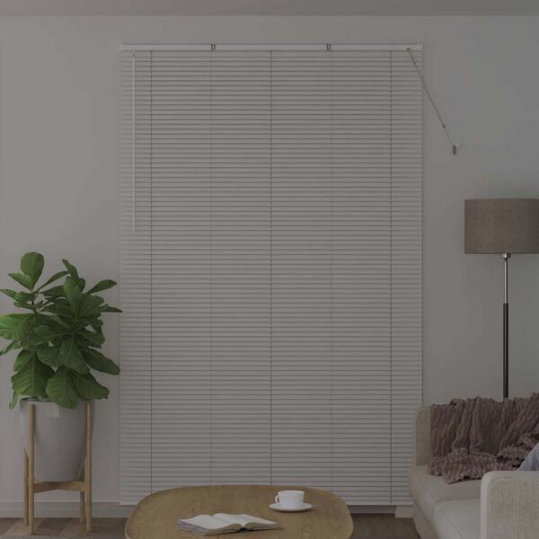 vidaXL Venetian Blinds Height Adjustable White 220x150cm Aluminium
