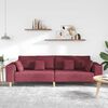 vidaXL Sofa with Cushion Wine Red 250 x 77 x 76 cm Fabric