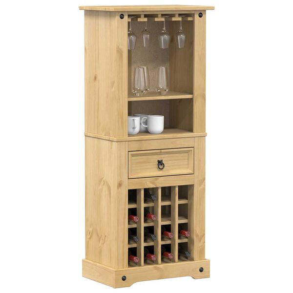 vidaXL Wine Rack Corona 56x35x134.5 cm Solid Wood Pine
