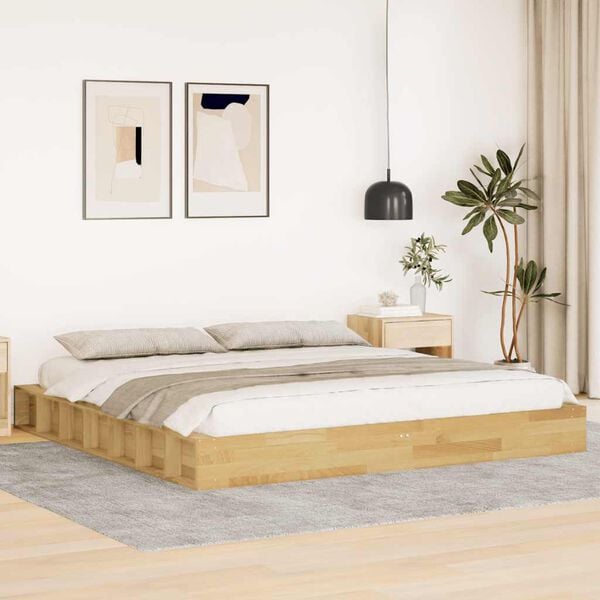 vidaXL Bed Frame without Mattress 180x200 cm Solid Wood Oak
