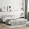 vidaXL Bed Frame without Mattress Concrete Grey 200x200 cm