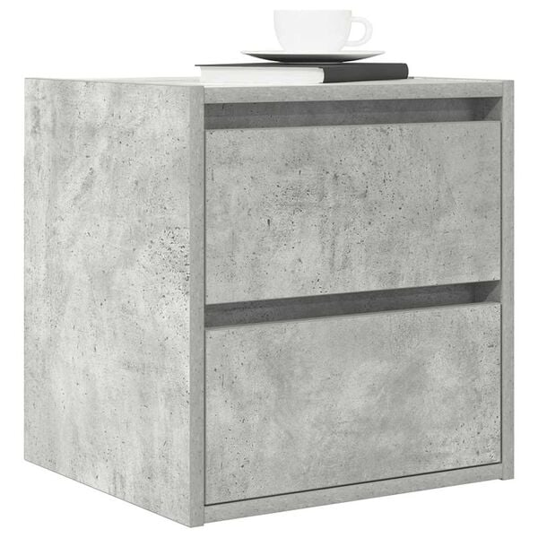 vidaXL Wall-mounted Bedside Cabinets 2 pcs Concrete Grey 38x34x40 cm