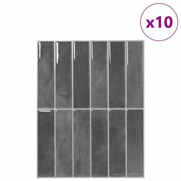 vidaXL Rectangular Tile 10 pcs Grey 29 x 23 x 0.08 cm