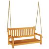 vidaXL Swing Bench Brown 110 x 56 x 58.5 cm Solid Acacia Wood