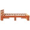 vidaXL Bed Frame with Headboard Wax brown 140 x 200 cm Solid pine wood