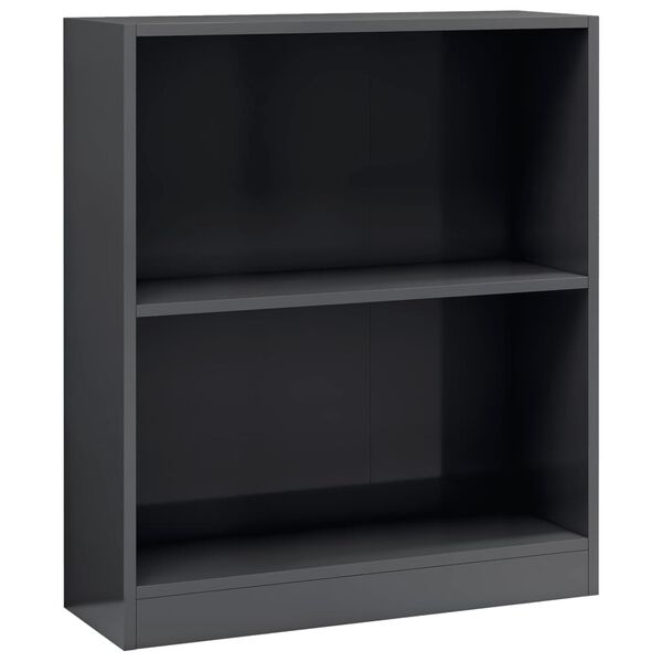 vidaXL Bookshelf High Gloss Grey 60x24x76 cm Engineered Wood