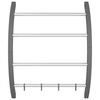 vidaXL Towel Rack with Hooks Silver 56x16x72 cm Aluminium