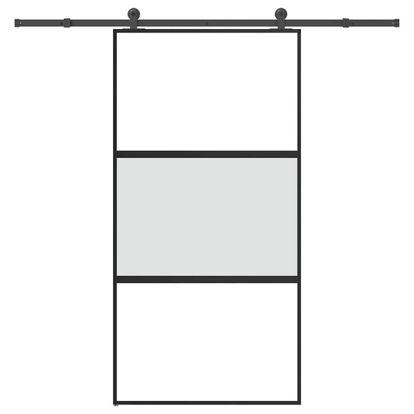 vidaXL Sliding Door with Hardware Set 102,5x205 cm Tempered Glass&Aluminium