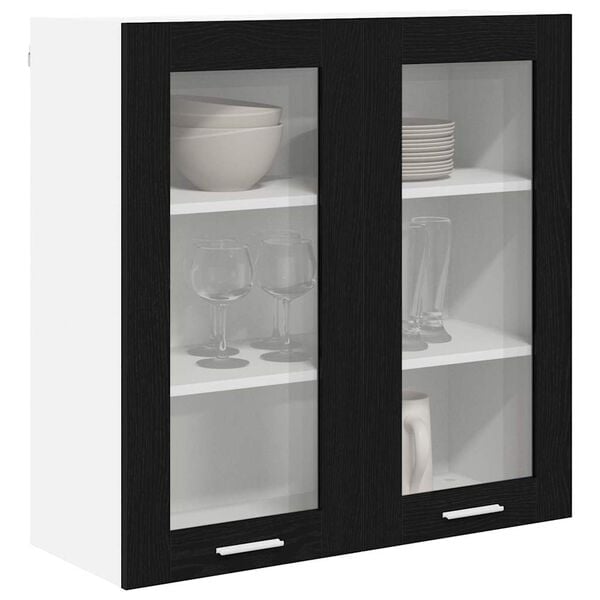 vidaXL Hanging Cabinet Black Oak 80 x 31 x 80 cm Engineered Wood