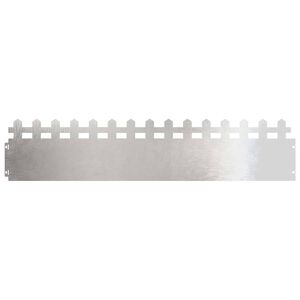 vidaXL Lawn Edgings 10 pcs 103 x 0.05 x 22 cm Stainless Steel Silver