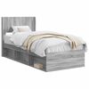 vidaXL Bed Frame with Storage and Headboard Grey Sonoma 90 x 190 cm