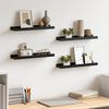 vidaXL Wall Shelves 4 pcs Black 40x9x3 cm