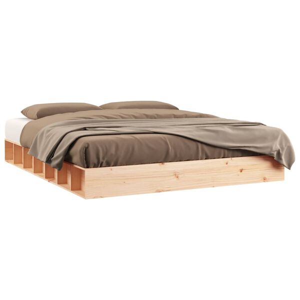 vidaXL Bed Frame without Mattress 180x200 cm Super King Super King Size Solid Wood