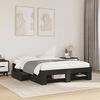 vidaXL Bed Frame without Mattress Black 120x190 cm Small Double Engineered Wood