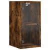 vidaXL Wall Cabinet with Glass Doors Smoked Oak 35x37x68.5 cm