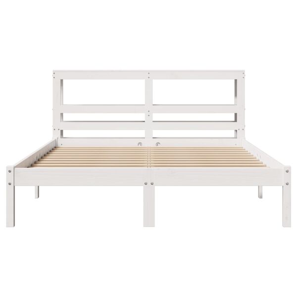vidaXL Bed Frame without Mattress White 140x200 cm Solid Wood Pine