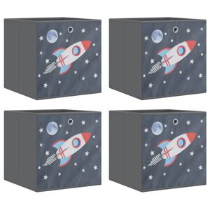 vidaXL Foldable Storage Boxes 4 pcs Grey 32x32x32 cm Non-woven Fabric