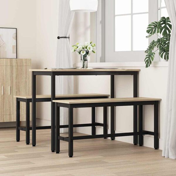 vidaXL Dining Bench 2 pcs Sonoma Oak 100 x 32.5 x 48.5 cm