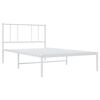 vidaXL Metal Bed Frame without Mattress with Headboard White 80x200cm