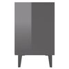vidaXL Bed Cabinets with Metal Legs 2 pcs High Gloss Grey 40x30x50 cm