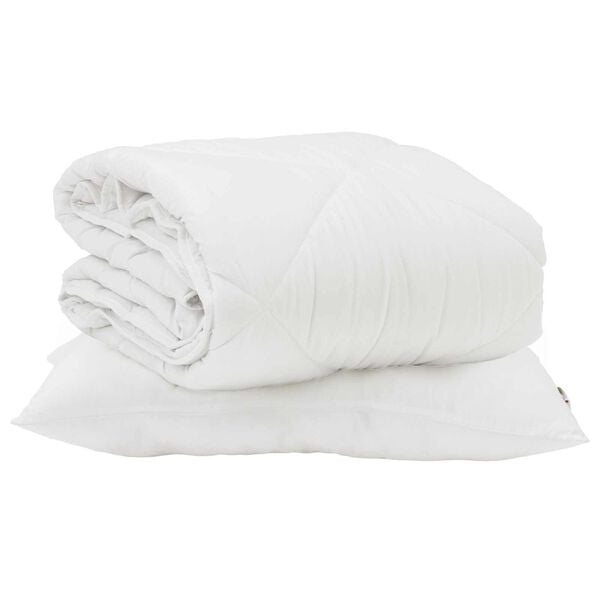 vidaXL Summer Duvet with Pillow 2 pcs White Microfiber
