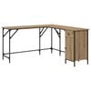 vidaXL Desk Artisan Oak Engineered Wood 141 x 141 x 75 cm