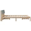 vidaXL Bed frame Brown and light grey 135 x 190 cm Solid pine wood