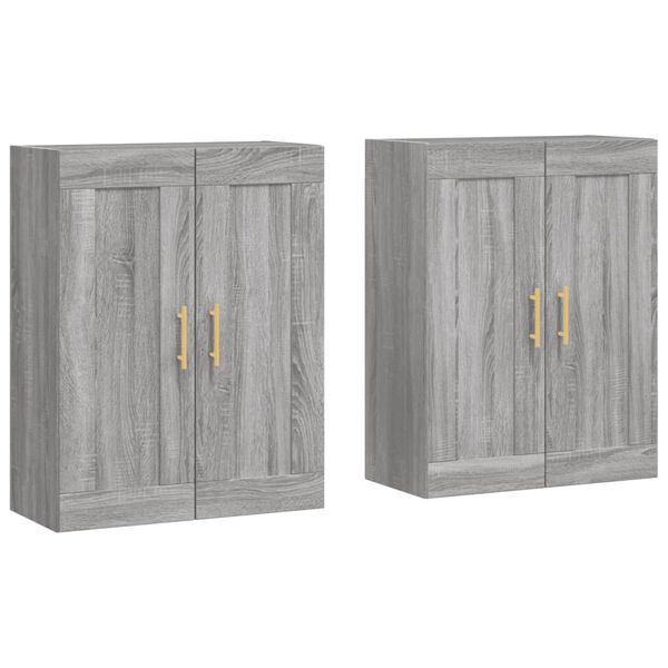 vidaXL Wall Mounted Cabinets 2 pcs Grey Sonoma Engineered Wood