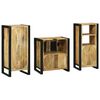 vidaXL Bathroom Furniture Set 3 pcs Brown and Black Solid Mango Wood
