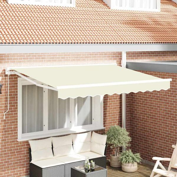 vidaXL Retractable Awning Cream 250 x 200 cm Aluminium and Fabric