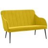 vidaXL Bench Yellow 110x76x80 cm Velvet