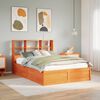 vidaXL Bed Frame without Mattress Wax Brown 150x200 cm King Size Solid Wood Pine