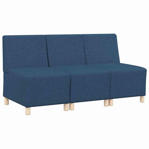 vidaXL Modular Sofa Unit Armless 3 pcs Blue 55 x 74 x 82 cm Fabric