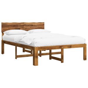 vidaXL Double Bed Frame with Headboard ROSTOCK Natural 120 x 190 cm