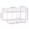 vidaXL Bunk Bed without Mattress White&Black 75x190 cm Small Single Solid Wood Pine