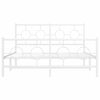 vidaXL Metal Bed Frame without Mattress with Footboard White 140x190cm