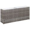 vidaXL Garden Raised Bed with 2 Pots 90x20x40 cm Poly Rattan Grey